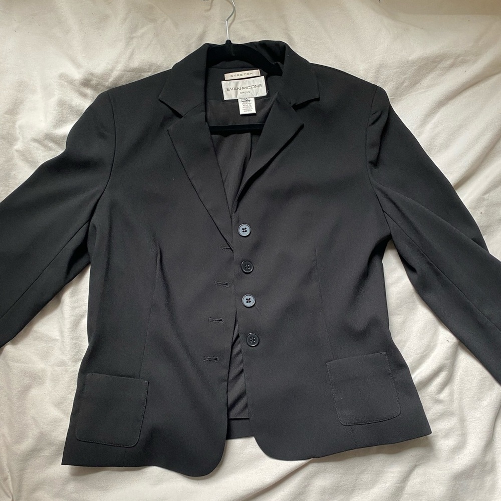 EVAN PICONE Women’s Size 10 Stretch Black Pant Suit (pants included)
